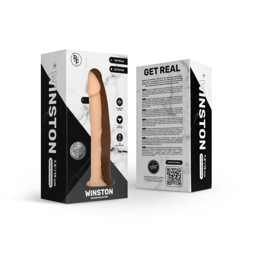 RF022SKN Вибратор реалистичный, на присоске, Real Fantasy Deluxe – Winston, 18 см