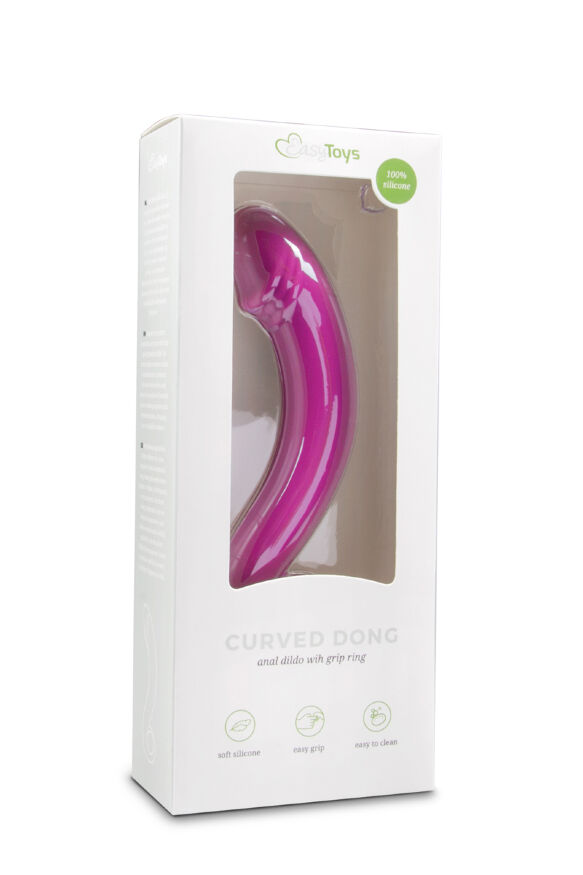 ET206PNK Изогнутый фаллоимитатор Curved Dong для простаты розовый, 17.5 см x 3.5 см.