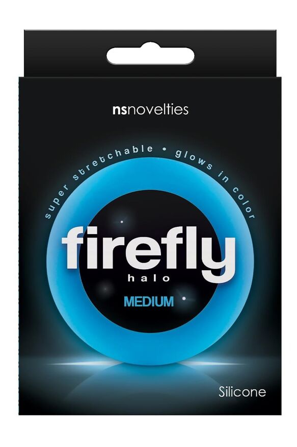 Эрекционное кольцо для пениса люминесцентное NS Novelties Firefly синее, М