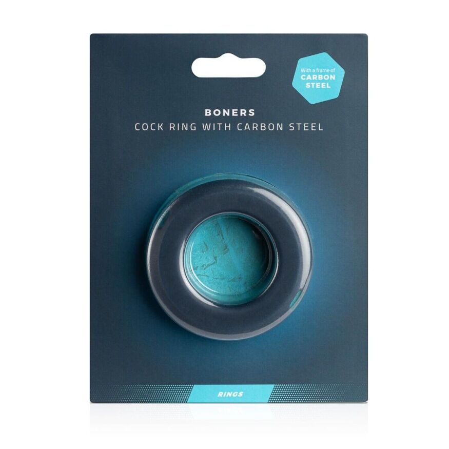 Эрекционное кольцо Boners Cock Ring With Steel Core, стальные вставки, внутренний диаметр 3,7 см