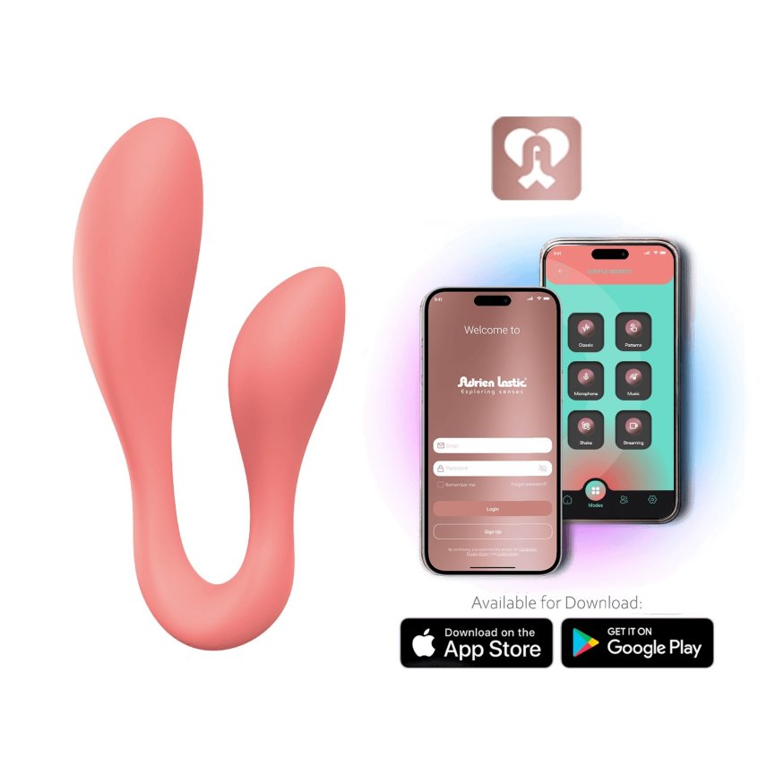 Смарт-стимулятор Adrien Lastic Couple Secrets II + APP для клитора и точки G, коралловый