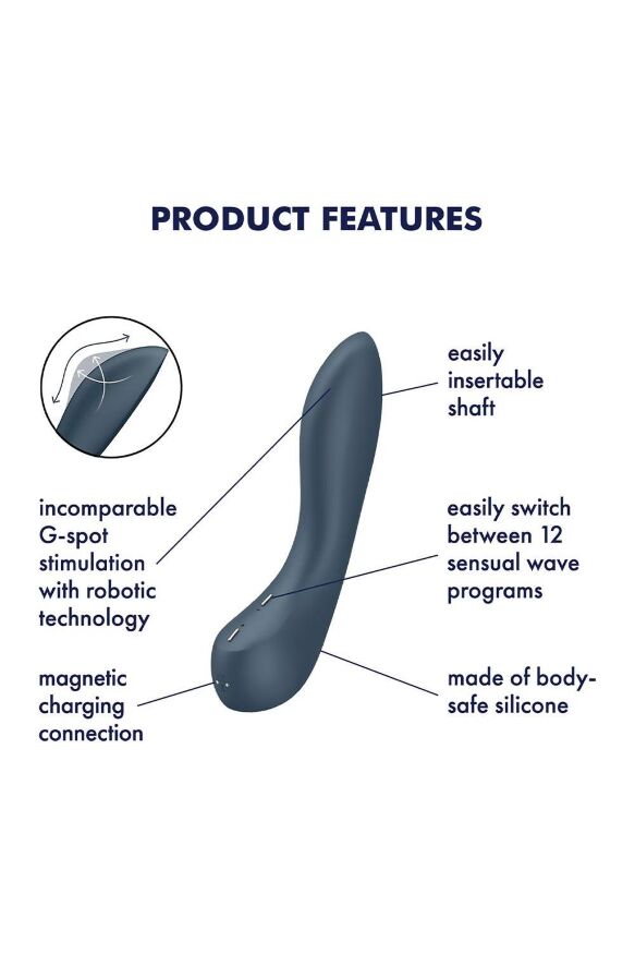 Вибратор с механизмом движения вверх и вниз Satisfyer G-Spot Wave 4 серый