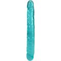 Фаллоимитатор двусторонний Doc Johnson Crystal Jellies 12" Jr. Double Dong Teal