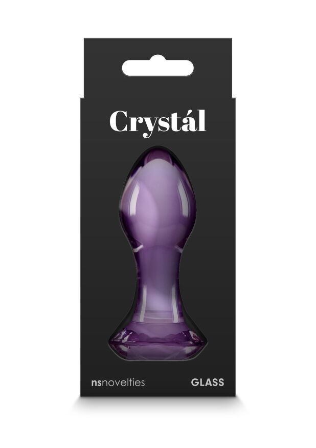 Анальна скляна пробка NS Novelties Crystal, фіолетова