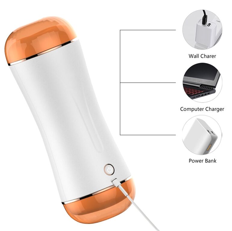Мастурбатор с двумя входами и вибростимуляцией BOSS Vibrating Masturbation Cup USB 10 function + Interactive Function, BS6300019
