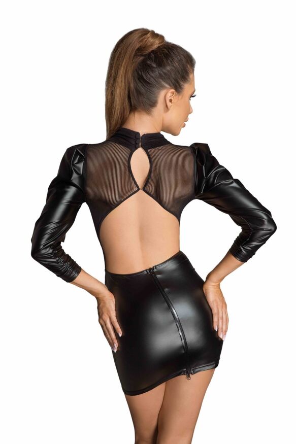 Сукня з довгими рукавами Noir Handmade F201 і відкритими грудьми, чорна, L