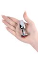 Анальная пробка - Silver anal plug with red gem