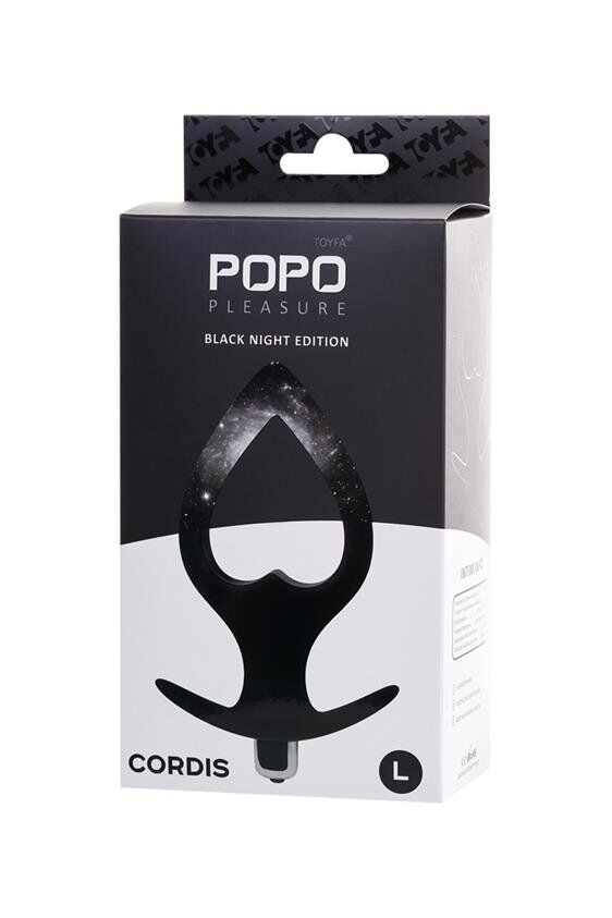 Анальна вібропробка анатомічного дизайну з плавними формами TOYFA POPO Pleasure Anal Plug Cordis L Vibro Black