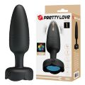 Анальный вибратор Pretty Love Tarion с мерцающей подсветкой, черный, 12.5 х 3.4 см