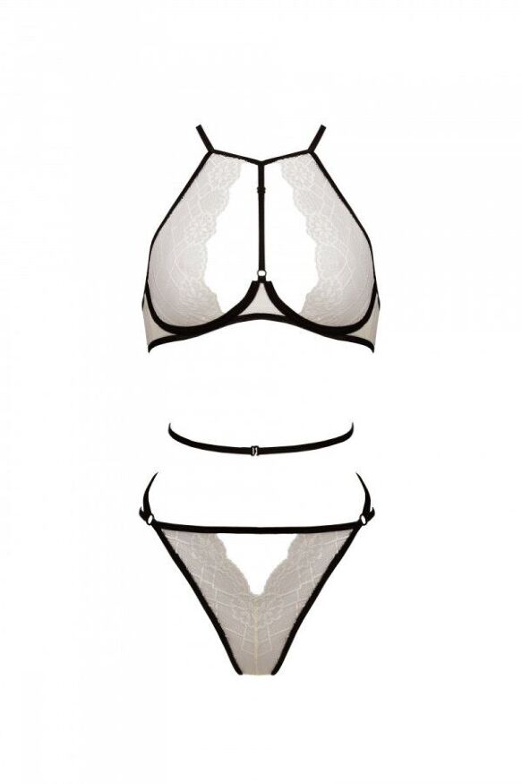 Комплект белья Passion CHIKA SET, XXL/XXXL, cream, топ, трусики