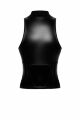 Топ Noir Handmade F324 Glam, XL, black, халтер, на молнии, виниловые вставки, воротник-стойка