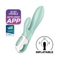 Надувний вібратор- кролик Satisfyer з функцією управління через додаток, м'ятний