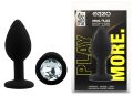 Силіконова анальна пробка EGZO - Silicone Black Round Plug Clear, size S