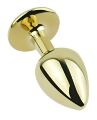 Анальная пробка с кристаллом EGZO - Gold Round Plug Rainbow size S