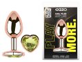 Анальная пробка с кристаллом EGZO - Rose Gold Heart Plug Lime size M