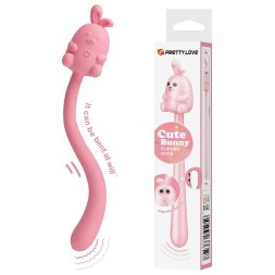 Маленький кролик с мощной вибрацией 2 в 1 CUTE BUNNY, Flirting Stick, 7 vibration functions, Magnetic USB charging