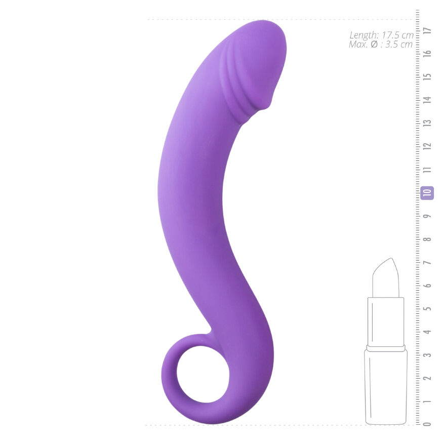 ET206PUR Изогнутый фаллоимитатор Curved Dong для простаты фиолетовый, 17.5 см x 3.5 см.