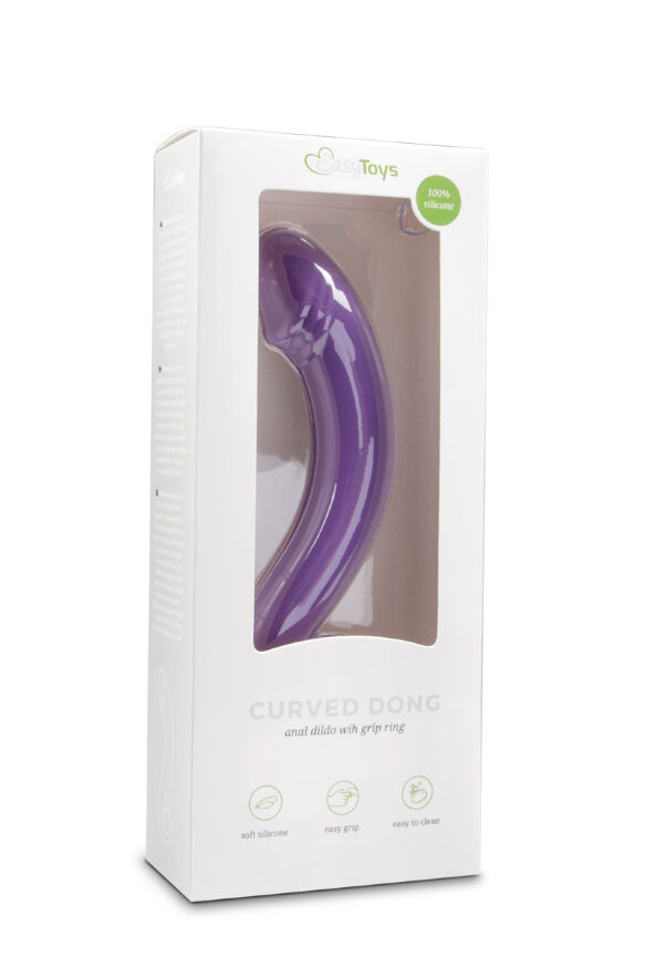 ET206PUR Изогнутый фаллоимитатор Curved Dong для простаты фиолетовый, 17.5 см x 3.5 см.