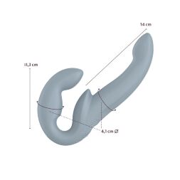 Fun Factory SHARE VIBE PRO cool grey - безремневой страпон с вибрацией
