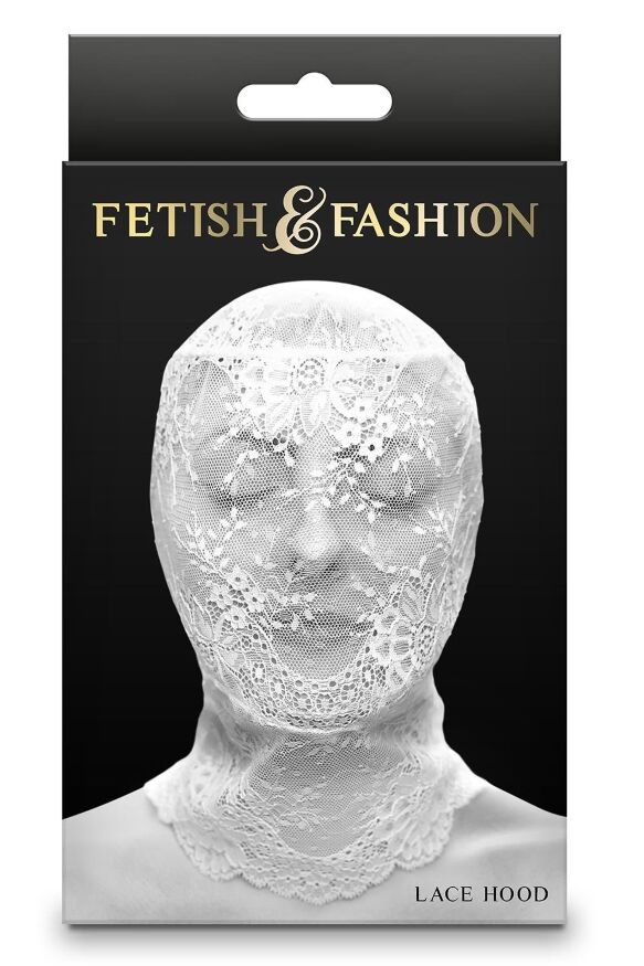 Мереживний капюшон-маска NS Novelties Fetish &amp; Fashion білий