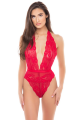 Боди с открытой спиной PLUNGE IN TEDDY RED, S/M