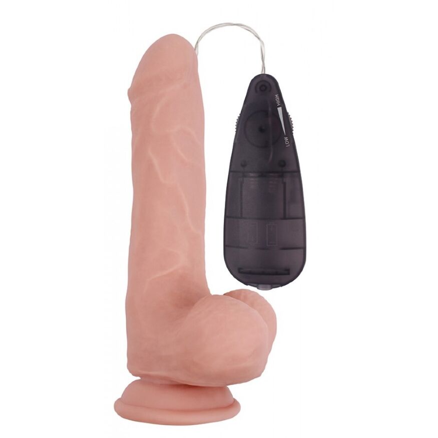 Вибратор на присоске Basics Realistic Dildo Vibrator-Flesh Chisa