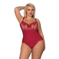 Боди с открытой спиной Obsessive Rosalyne, бордовое, XXL