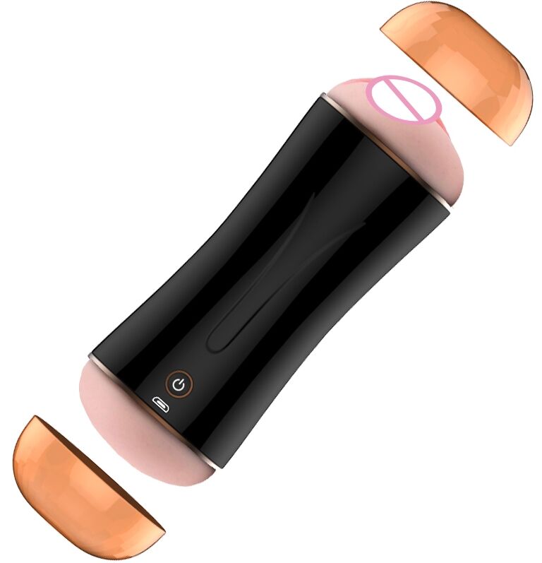 Мастурбатор с двумя входами и вибростимуляцией BOSS Vibrating Masturbation Cup USB 10 function + Interactive Function, BS6300030