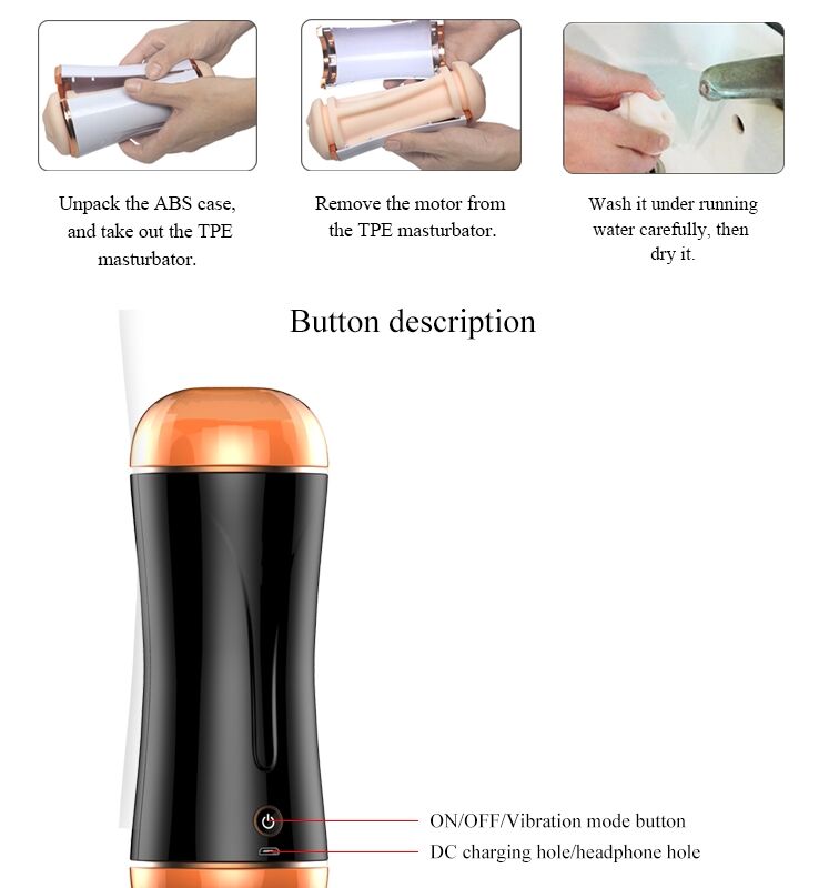 Мастурбатор с двумя входами и вибростимуляцией BOSS Vibrating Masturbation Cup USB 10 function + Interactive Function, BS6300030