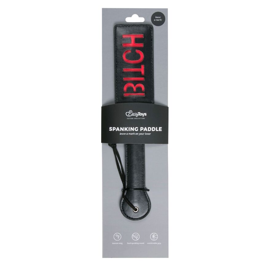 Паддл с надписью Bitch от Easy Toys, черный с красным, 33 см