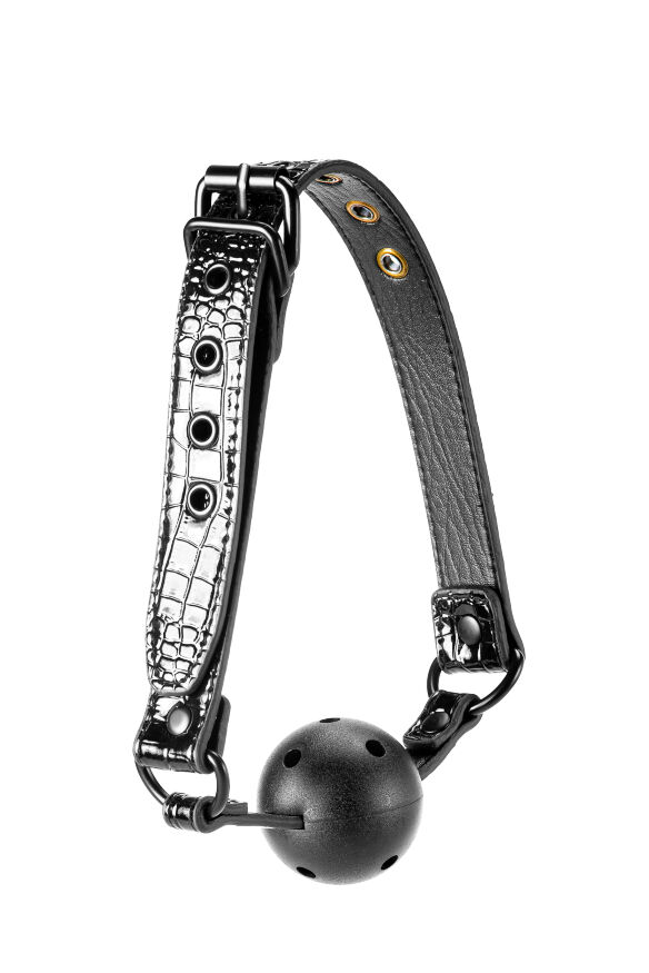 Кляп 4,7 см BLAZE LUXURY BALL GAG CROCO BLACK