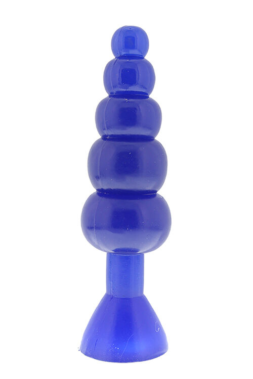 Анальная пробка с шариками синяя BENDABLE BUTT RATTLER BLUE
