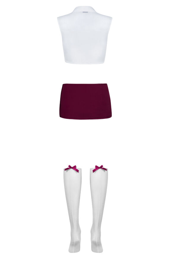 Рольовий костюм - Obsessive Student Set White/Burgundy - L/XL