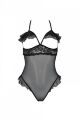 Эротическое боди Passion DOLLY BODY, L/XL, black, с открытыми чашками
