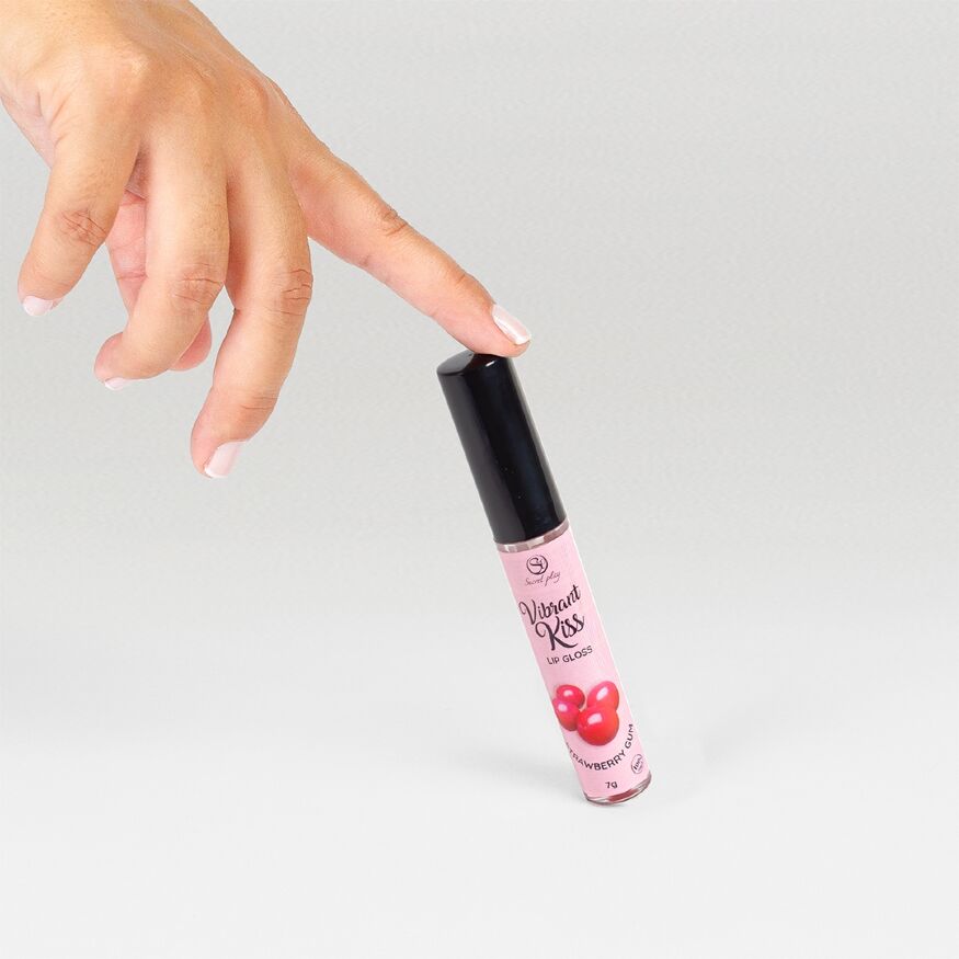 Блиск для губ з ефектом вібрації - Secret Play Strawberry Gum Lip Gloss Vibrant Kiss