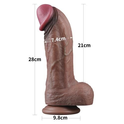 Фалоімітатор - Dual-Layered Silicone Cock 11" Brown