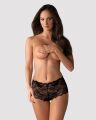 Кружевные трусики-шортики Obsessive Idillia shorties black L/XL