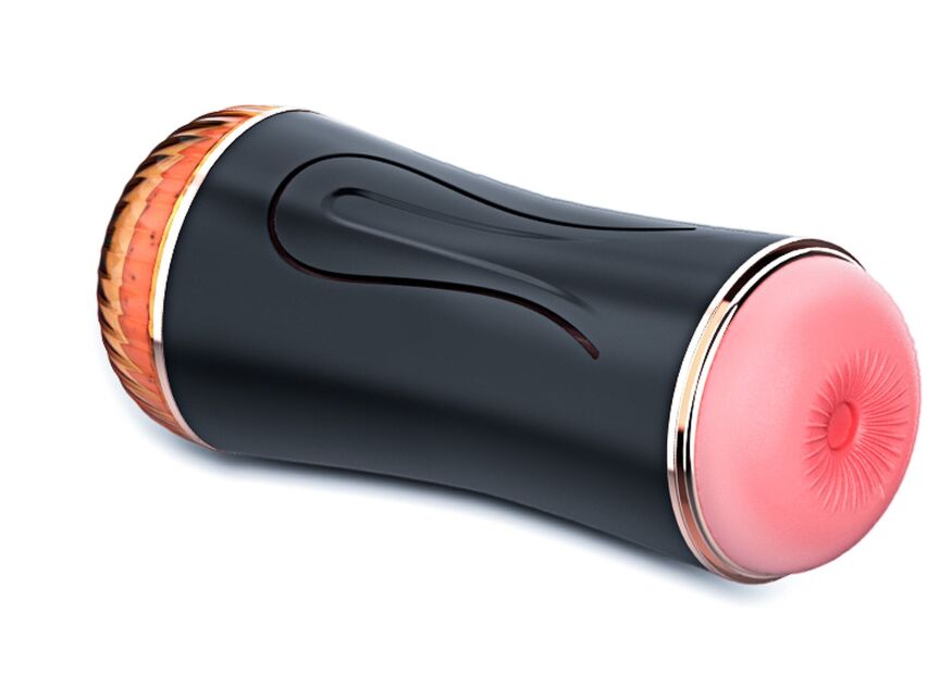 Мастурбатор с двумя входами FOXSHOW Vibrating Masturbation Cup USB 10 function + Interactive Function Black, BS6300045