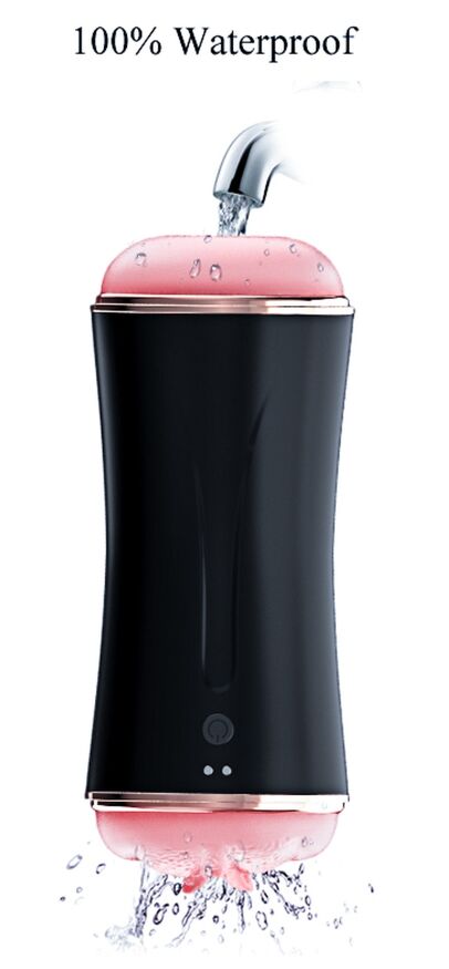 Мастурбатор с двумя входами FOXSHOW Vibrating Masturbation Cup USB 10 function + Interactive Function Black, BS6300045