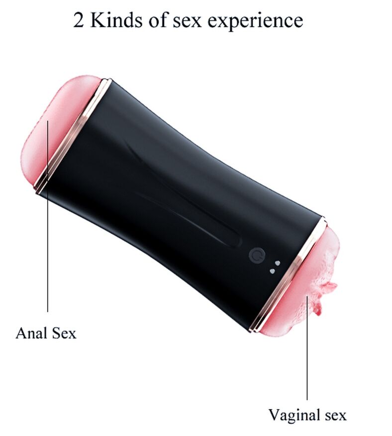 Мастурбатор с двумя входами FOXSHOW Vibrating Masturbation Cup USB 10 function + Interactive Function Black, BS6300045