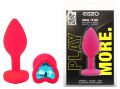 Силиконовая анальная пробка EGZO - Silicone Pink Heart Plug Aqua, size S
