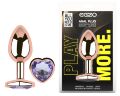 Анальная пробка с кристаллом EGZO - Rose Gold Heart Plug Amethyst size S