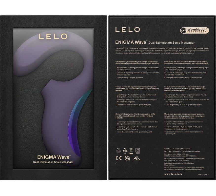 Кліторально-вагінальний звуковий стимулятор LELO Enigma WAVE Cyber Purple, 3 типи стимуляції