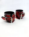 Система фиксации DS Fetish Ankle and hand cuff black/red