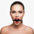 Кляп силиконовый Art of Sex - Balls, натуральная кожа, черный