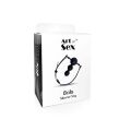 Кляп силиконовый Art of Sex - Balls, натуральная кожа, черный