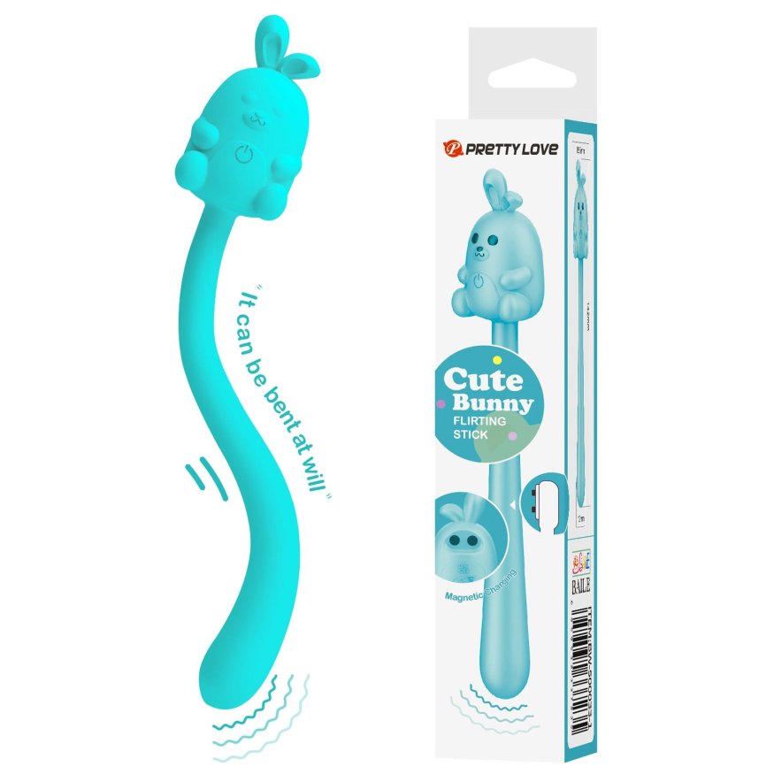 Маленький кролик с мощной вибрацией 2 в 1 CUTE BUNNY, Flirting Stick, 7 vibration functions, Magnetic USB charging