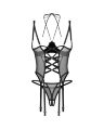 Корсет Obsessive Dominna cupless corset &amp; crotchless thong L/XL