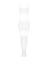 Сітчастий бодістокінг з імітацією топа та шортів Obsessive Bodystocking G330 S/M/L, white, з доступо