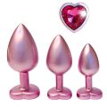 Набор из трёх анальных пробок Dream Toys Gleaming Love, размеры S, M, L, перламутрово-розовый